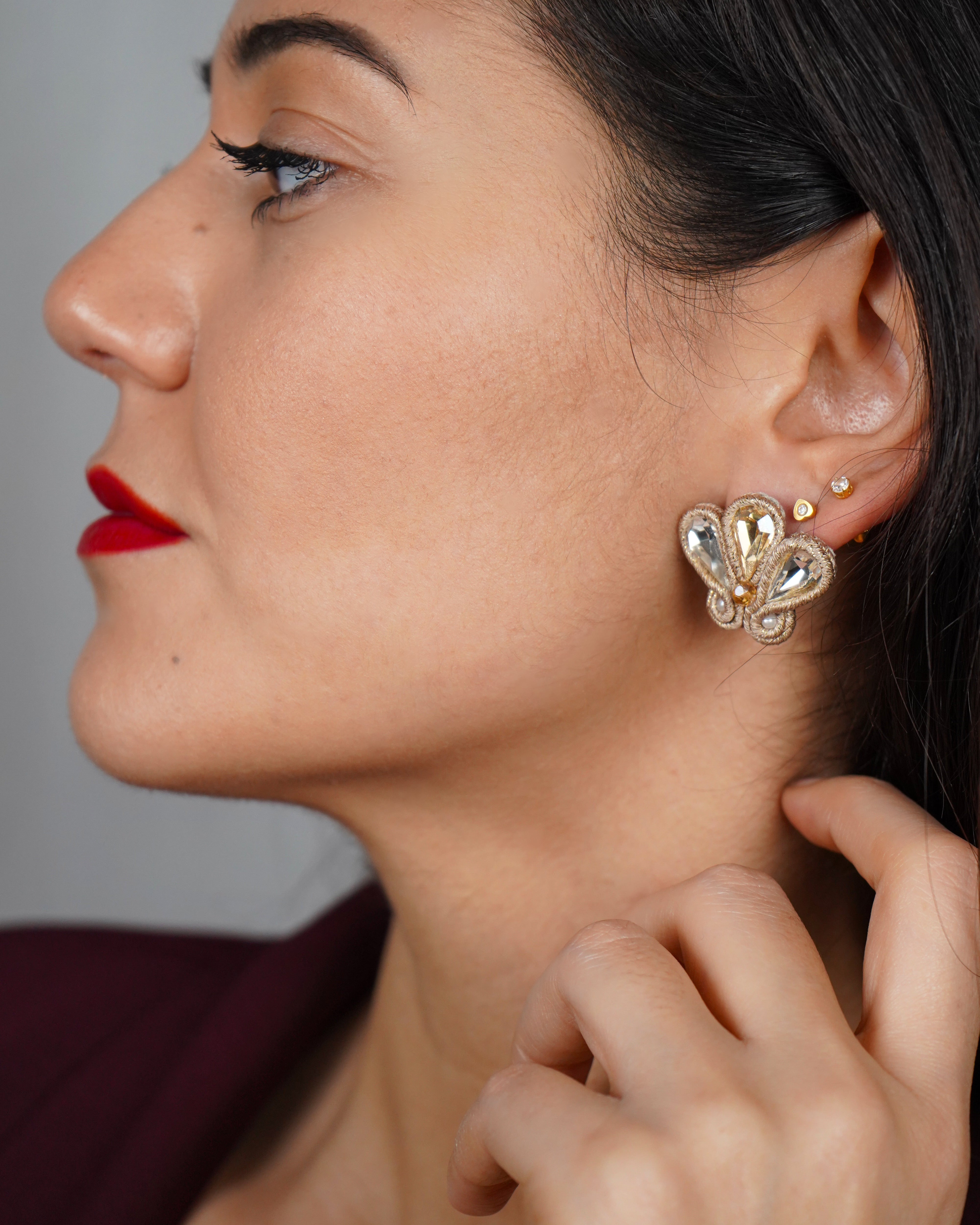 PRENDAS 6LW – Beige Cotton Mix Earring – Product image 1