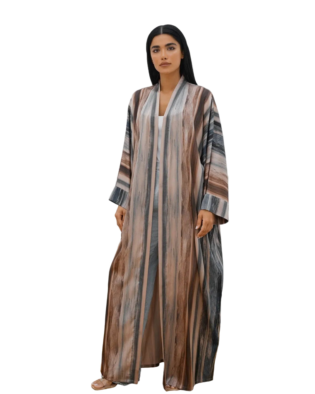 ABM26-1147B – Dark Slate Gray Silk Abaya