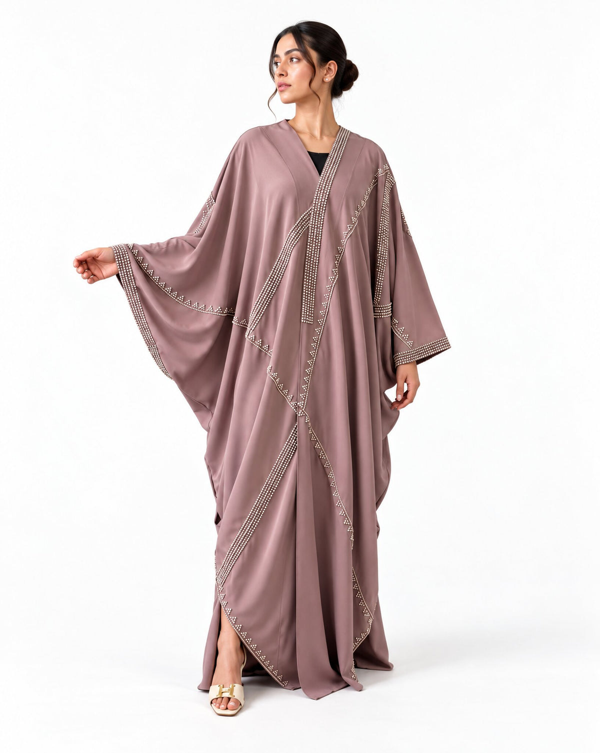 The Amara – عباية كريب ليلكية