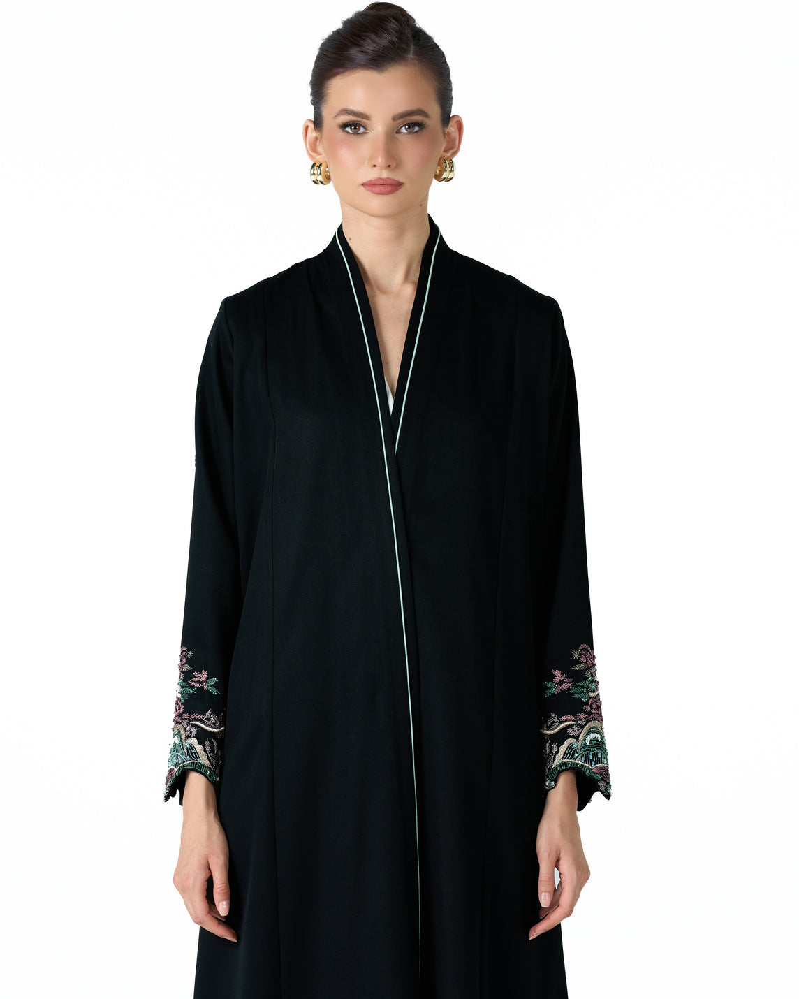 MS6-F184 - Black Crepe Abaya