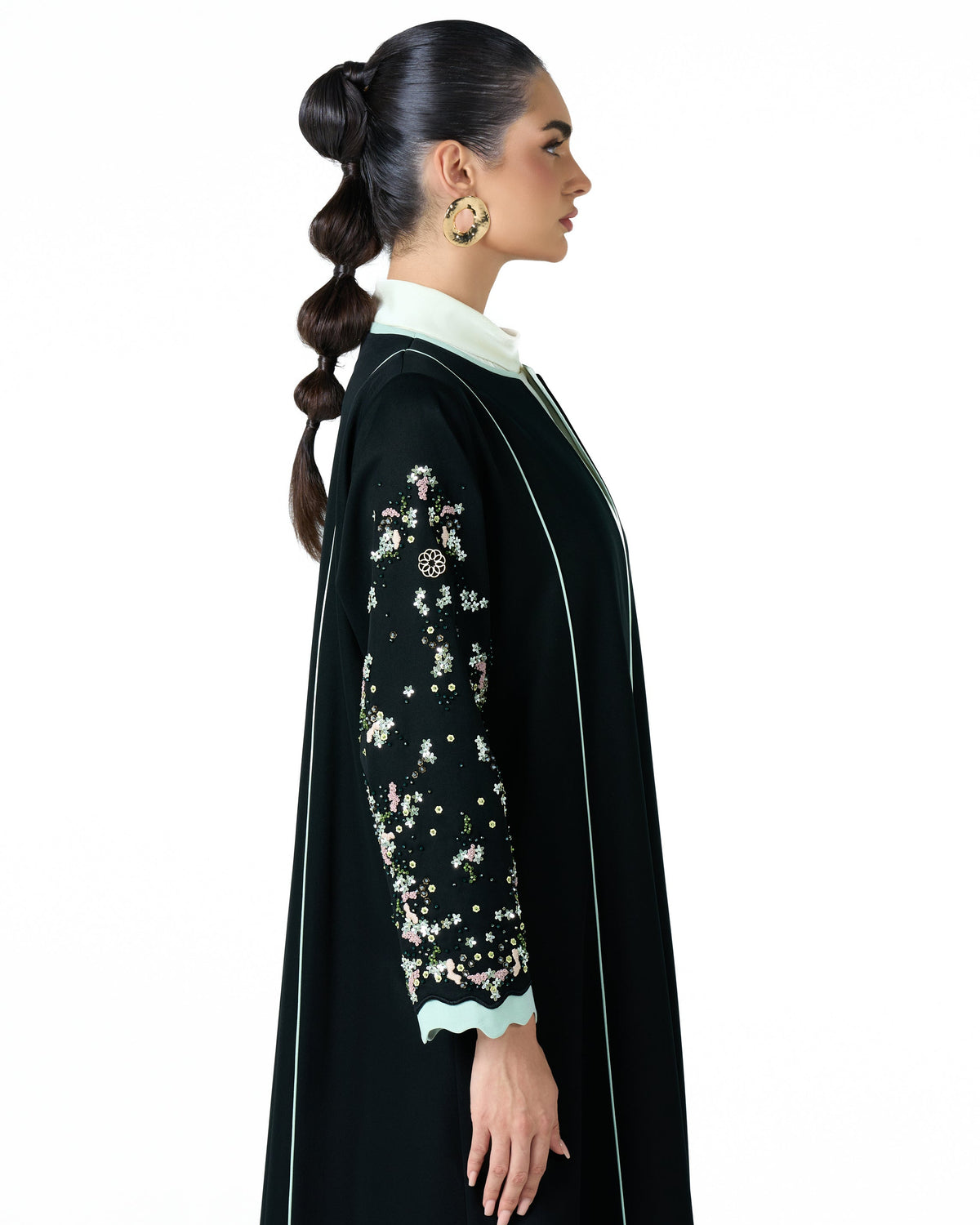 MS6-F163 - Black Crepe Abaya