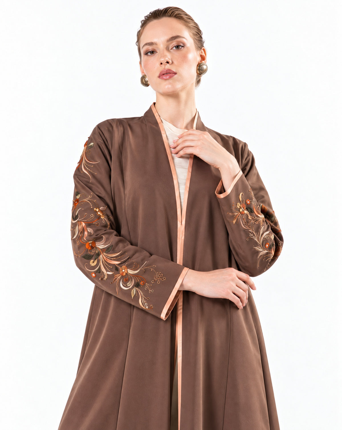 MS5-121 - Brown Taffeta Abaya