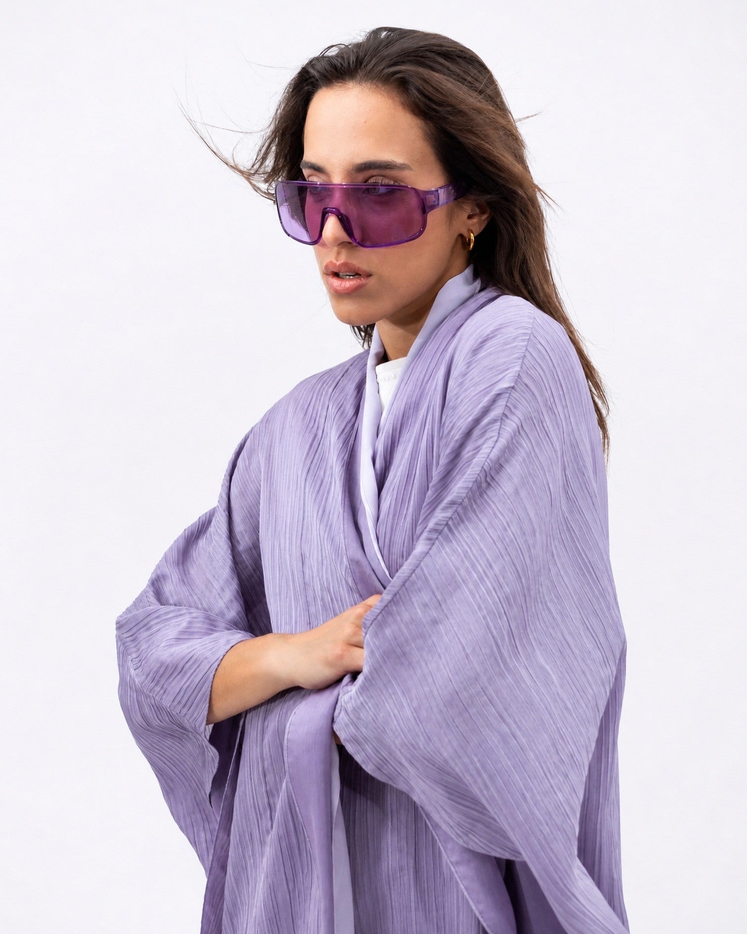 AB-FL-2LYR-LAV – Lavender Abaya – Product image 5
