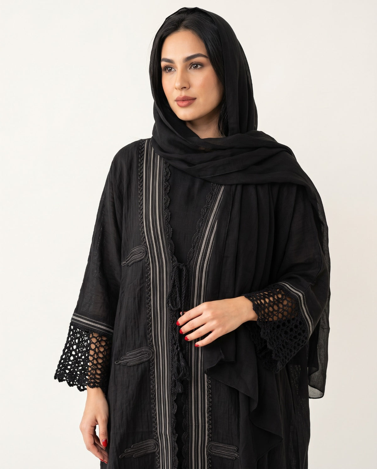 DALIA - Black Linen Abaya