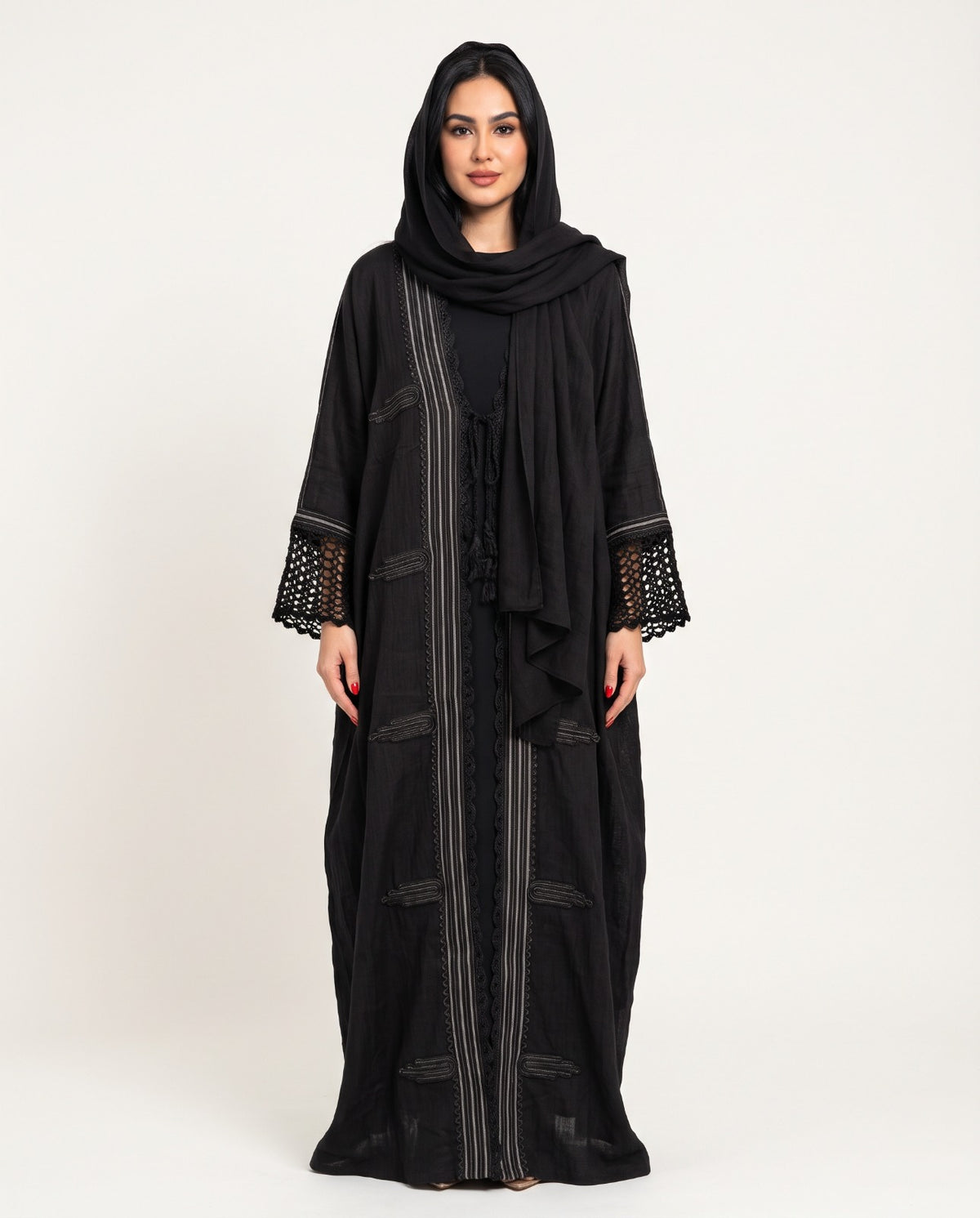 DALIA - Black Linen Abaya
