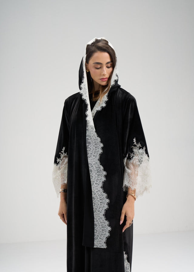 408 ABAYA SET - AL ASWAD - MIRA Y MANO