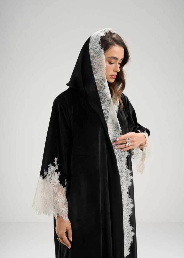 408 ABAYA SET - AL ASWAD - MIRA Y MANO