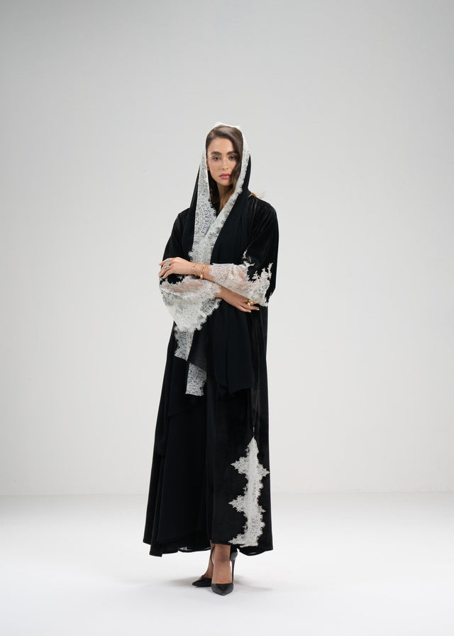 408 ABAYA SET - AL ASWAD - MIRA Y MANO