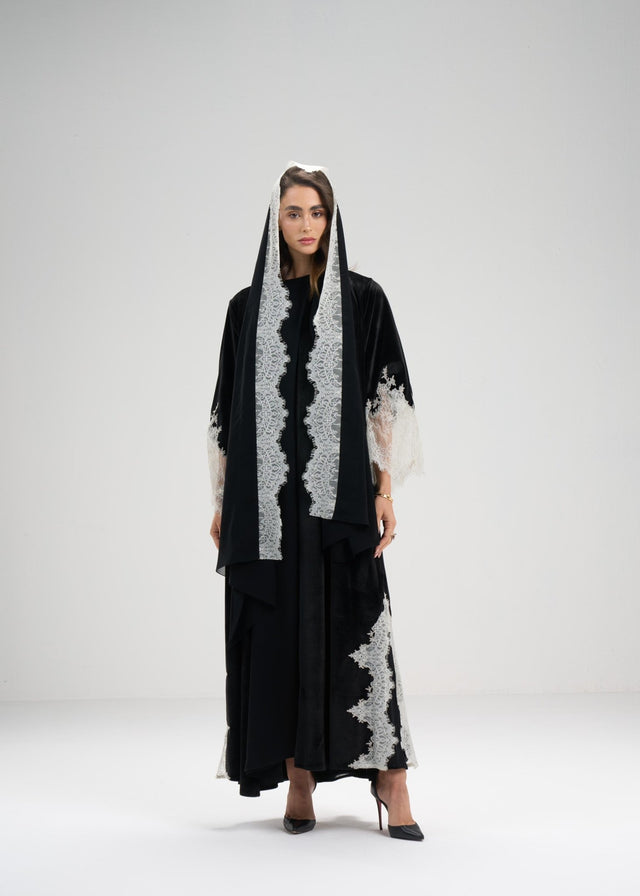 408 ABAYA SET - AL ASWAD - MIRA Y MANO