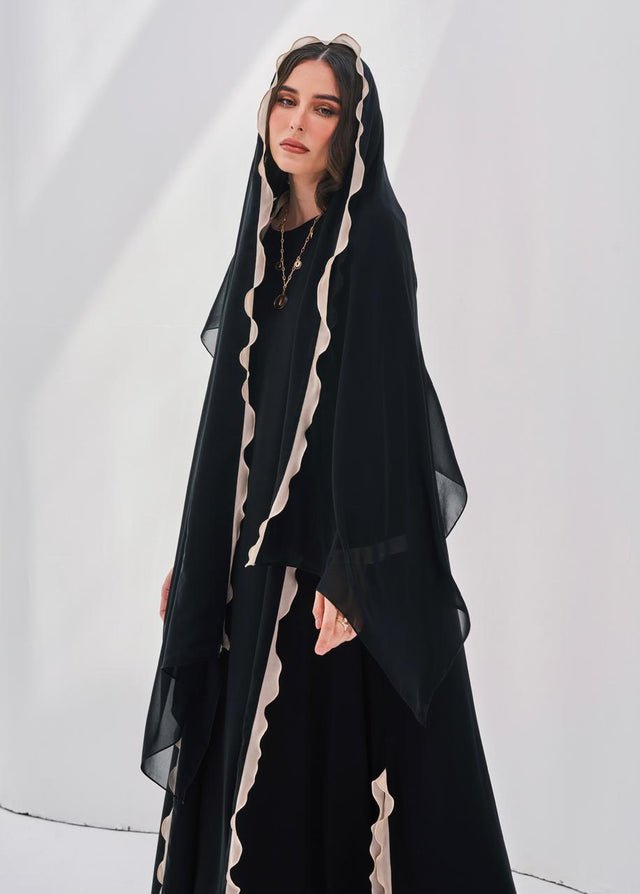 ASW - 309 ABAYA SET - AL ASWAD - MIRA Y MANO