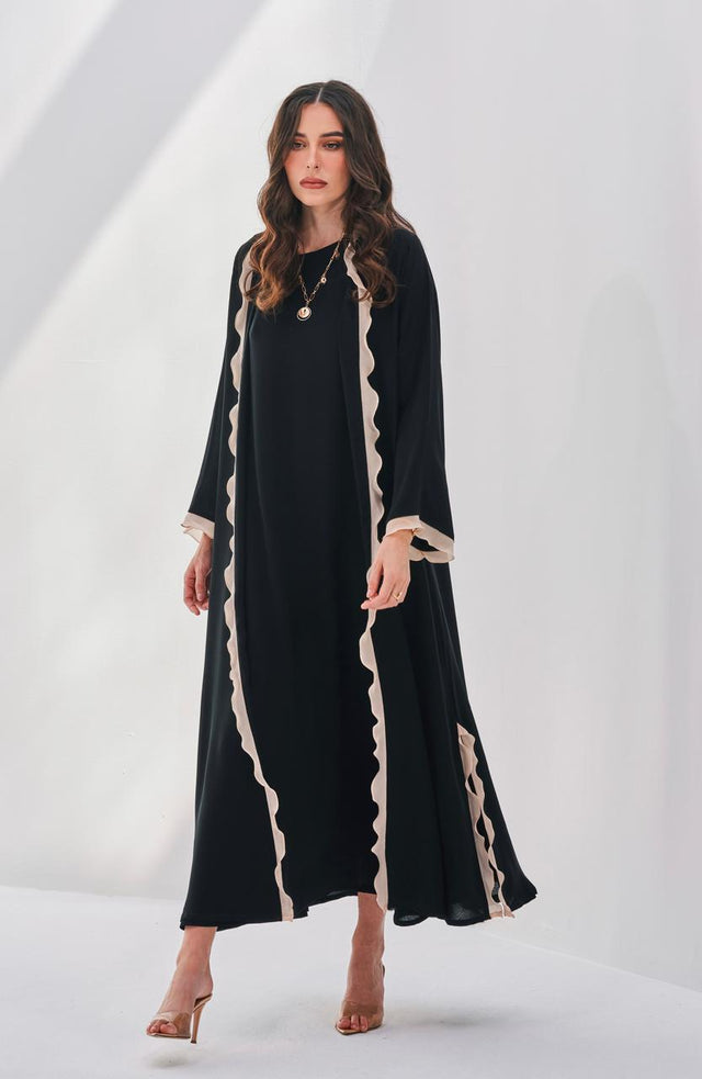 ASW - 309 ABAYA SET - AL ASWAD - MIRA Y MANO