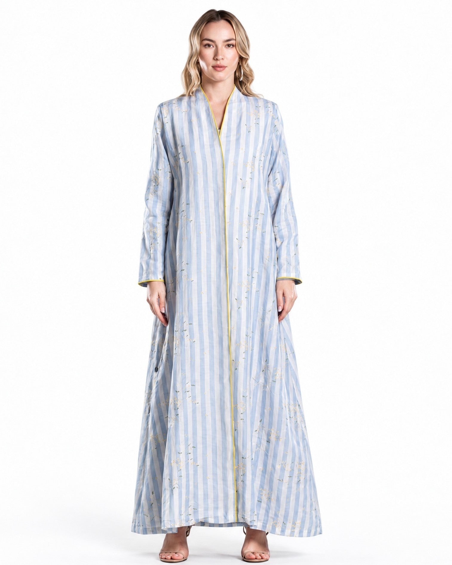 DSC26-002 – Blue Linen Abaya - ALDUKAN - MIRA Y MANO