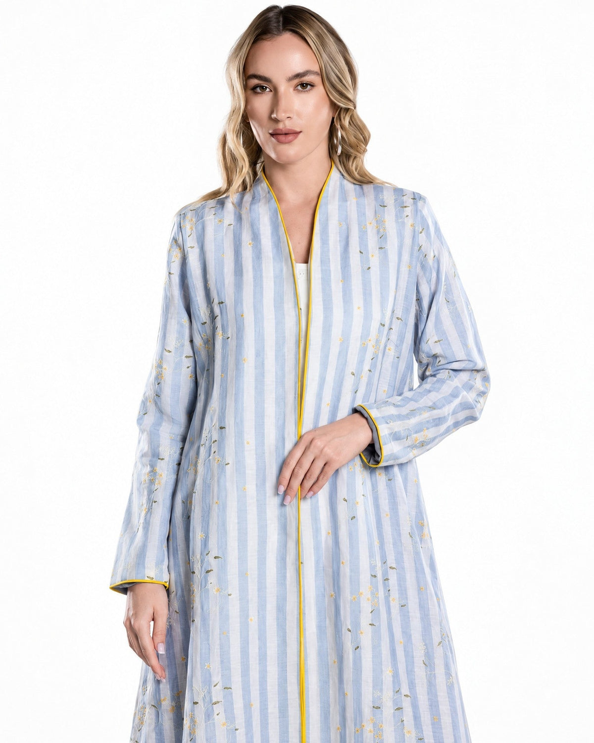 DSC26-002 – Blue Linen Abaya - ALDUKAN - MIRA Y MANO