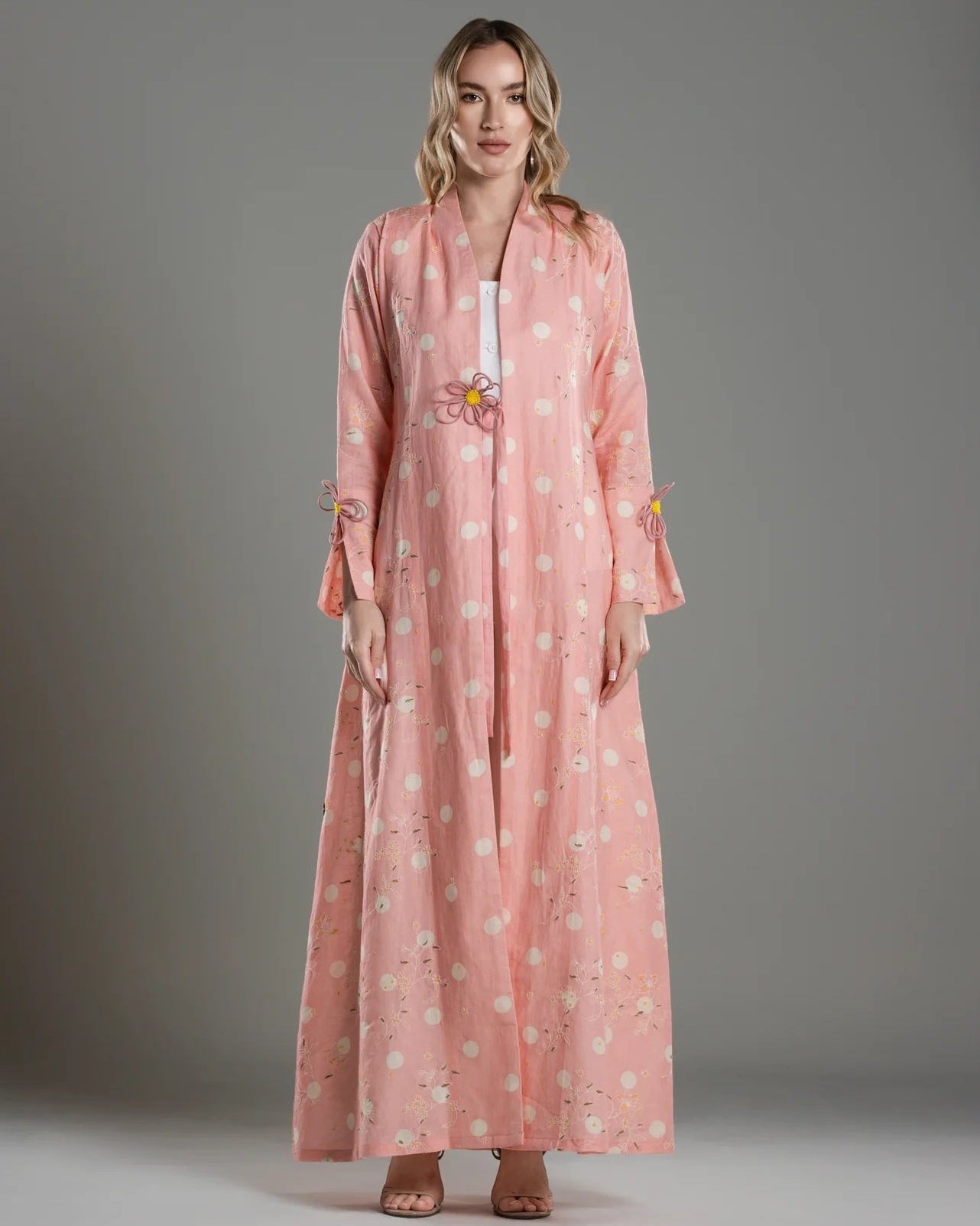 DSC26-004 – Pink Linen Abaya - ALDUKAN - MIRA Y MANO