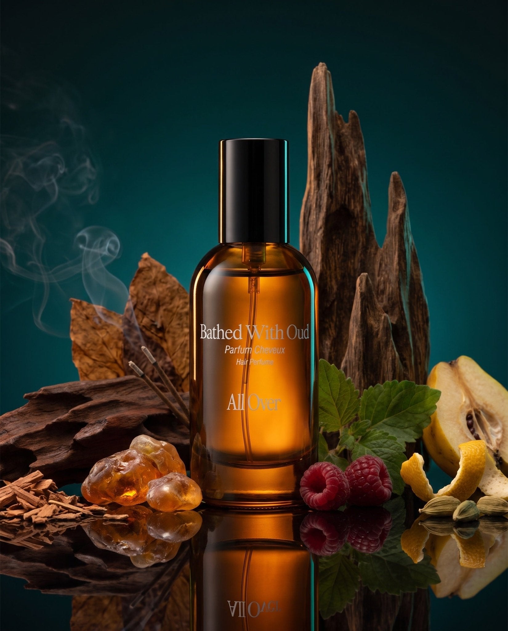 Bathed with Oud Body Hair Perfume – Oud Amber Tobacco - ALLOVER - MIRA Y MANO