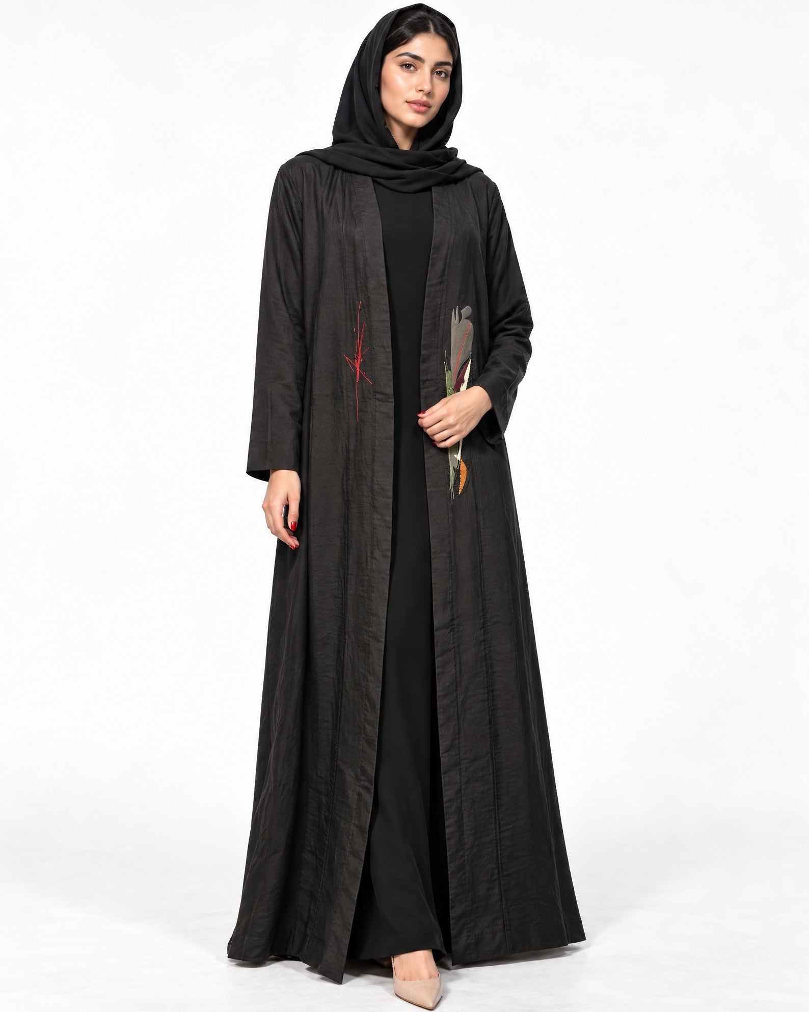 Aliya Black Abaya Set - AMBER FEROZ - MIRA Y MANO