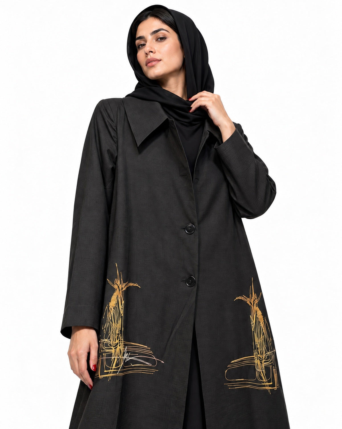 AMJAD ABAYA COAT - AMBER FEROZ - MIRA Y MANO
