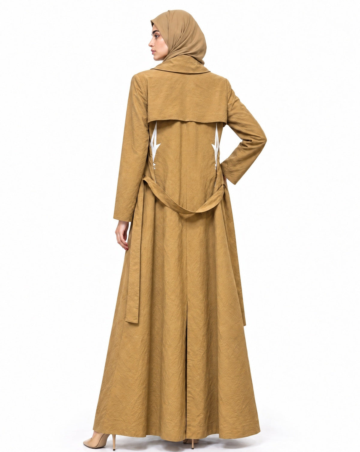 CML-HTLR TRENCH ABAYA COAT - AMBER FEROZ - MIRA Y MANO