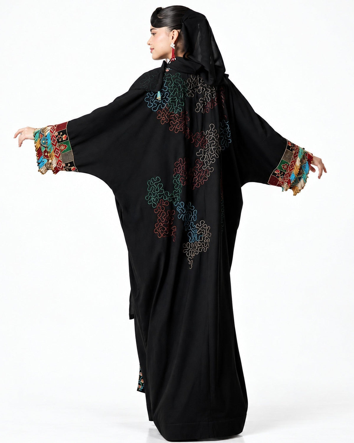 NEW-1 – Black Crepe Abaya Set - AMORE MIO BY HITU - MIRA Y MANO