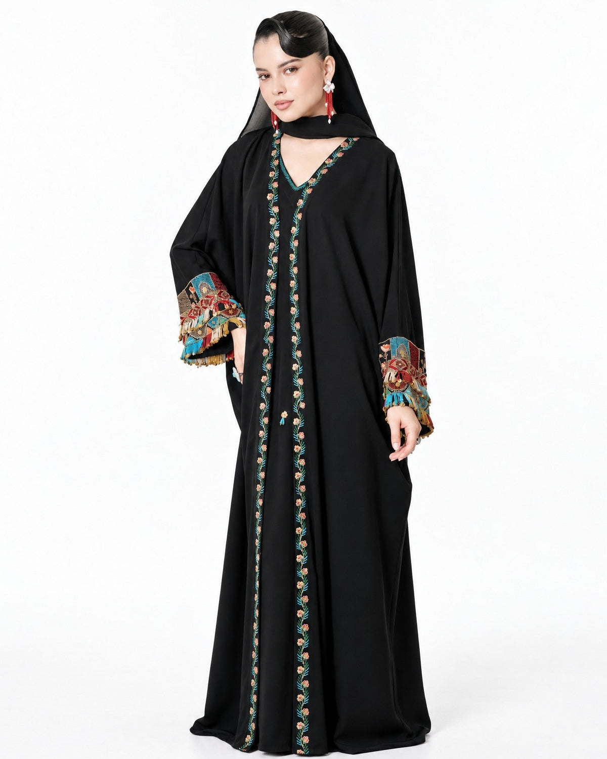 NEW-1 – Black Crepe Abaya Set - AMORE MIO BY HITU - MIRA Y MANO