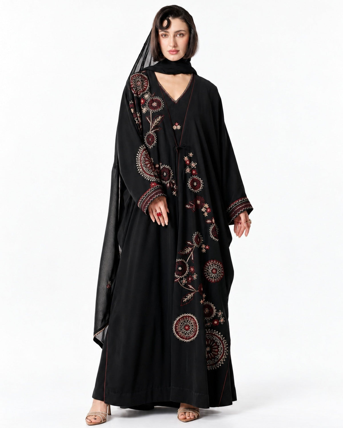 NEW-2 – Black Crepe Abaya Set - AMORE MIO BY HITU - MIRA Y MANO