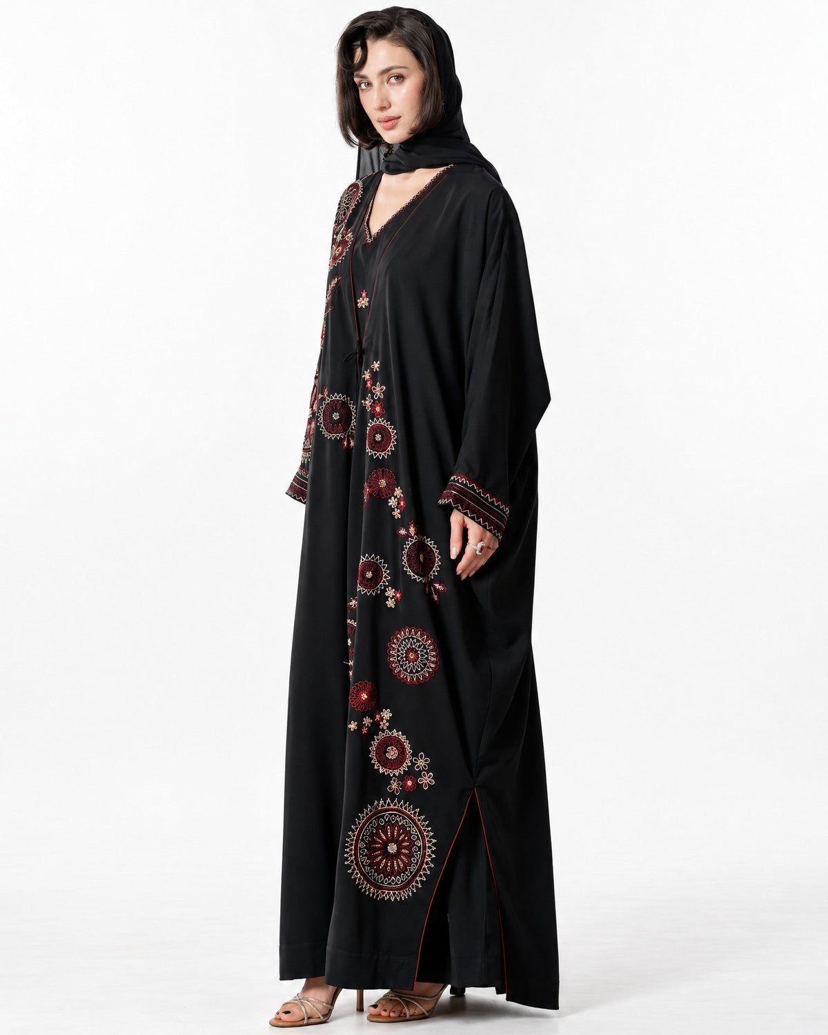 NEW-2 – Black Crepe Abaya Set - AMORE MIO BY HITU - MIRA Y MANO
