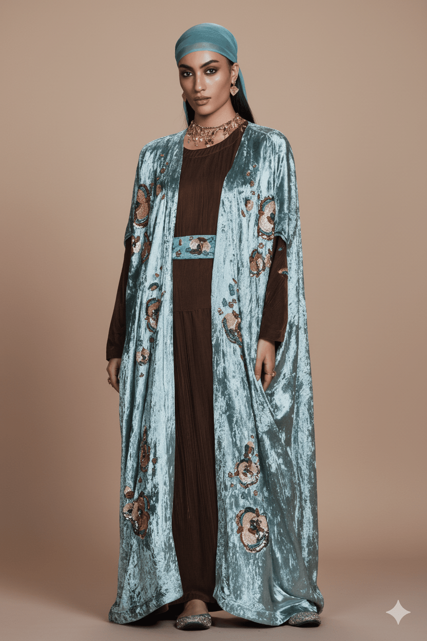 ZUWAINA ABAYA SET - AMORE MIO BY HITU - MIRA Y MANO