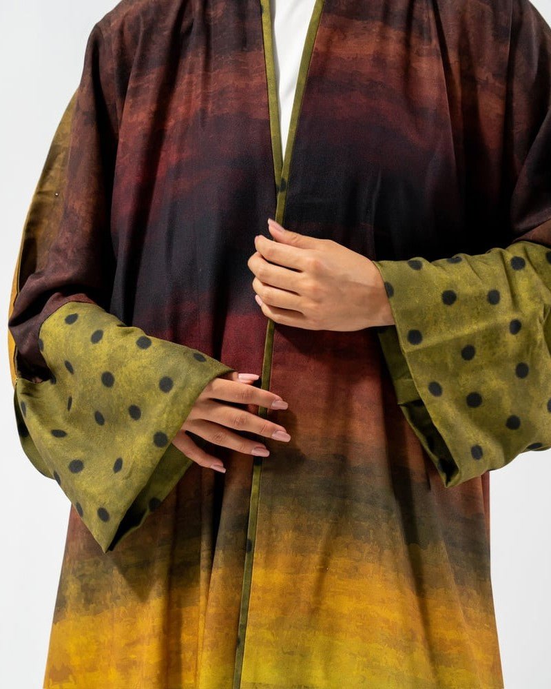 SAHARA 3 - Printed Crepe Abaya - ASDAF LINE - MIRA Y MANO