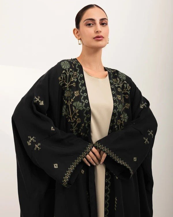 A26-18 – Black Washed Silk Abaya - ASL - MIRA Y MANO