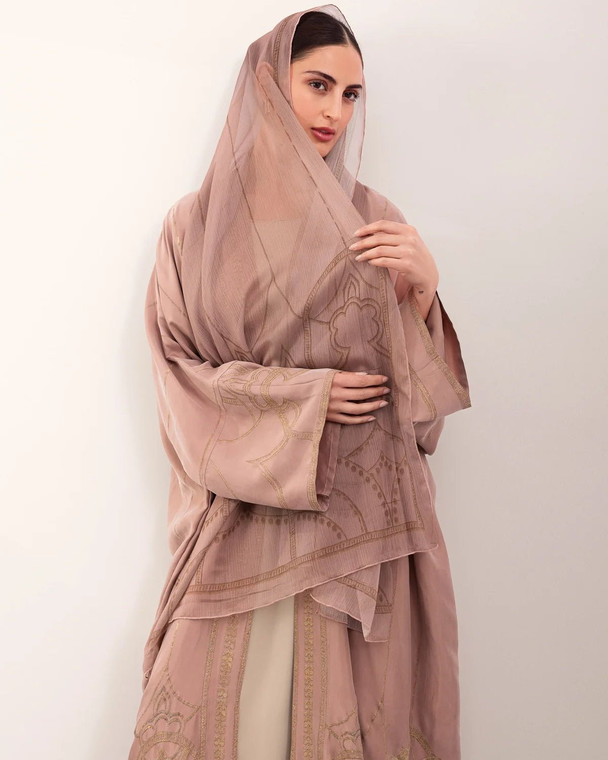 A26-21 – Light Pink Washed Silk Abaya - ASL - MIRA Y MANO