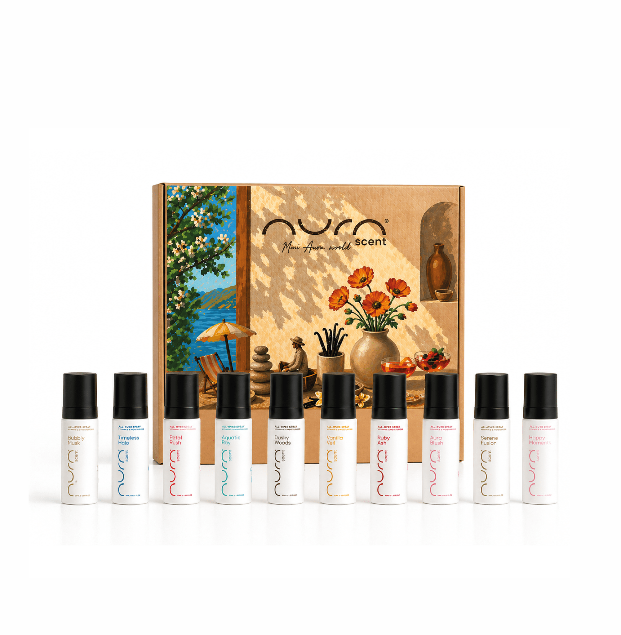 10 Mini Aura – A Set of 10 All Over Sprays - AURA SCENT - MIRA Y MANO