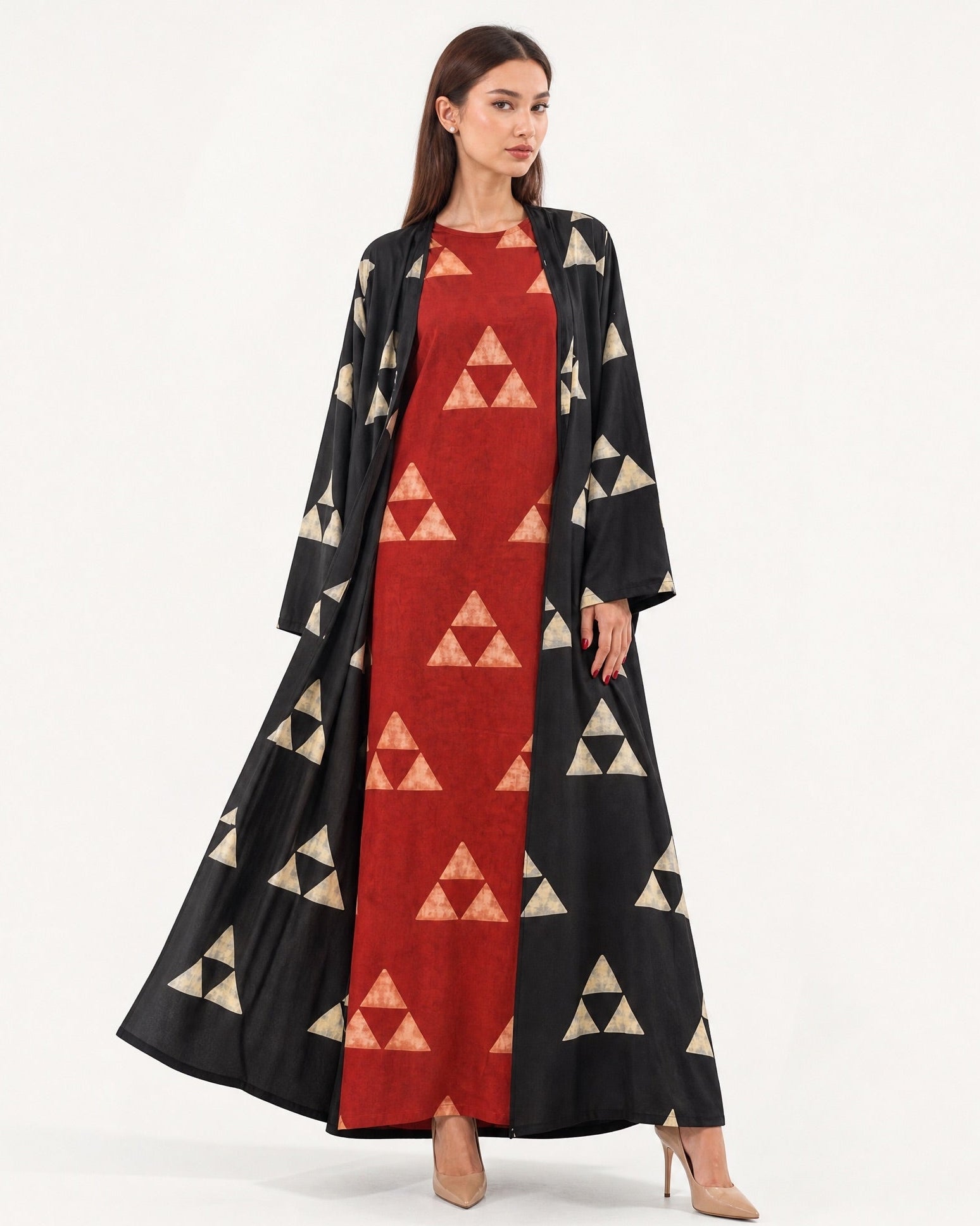 S26-S02 – Black Cotton Abaya Set - BAIT ALDANTELLE - MIRA Y MANO