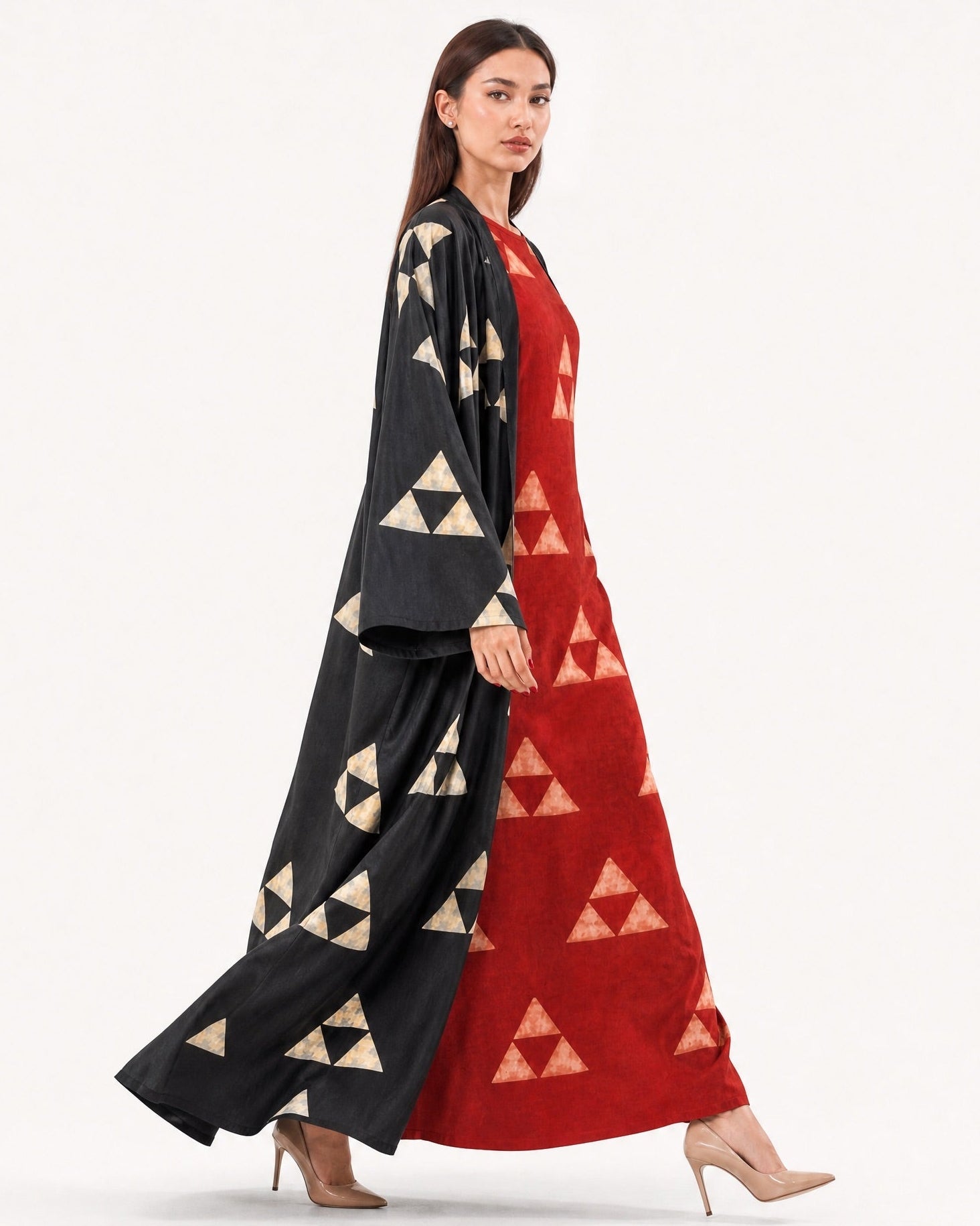 S26-S02 – Black Cotton Abaya Set - BAIT ALDANTELLE - MIRA Y MANO