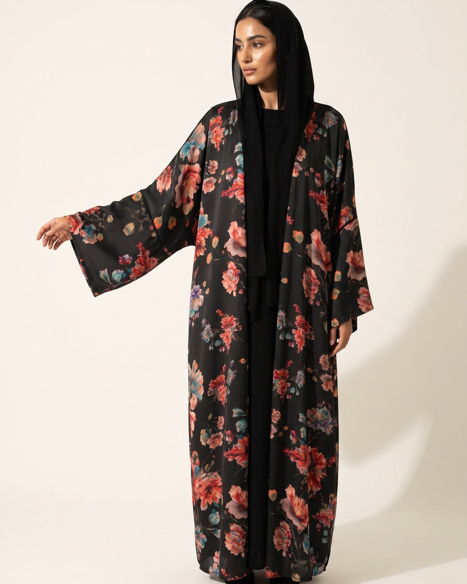 BA010BK ABAYA - BY AFRAA - MIRA Y MANO