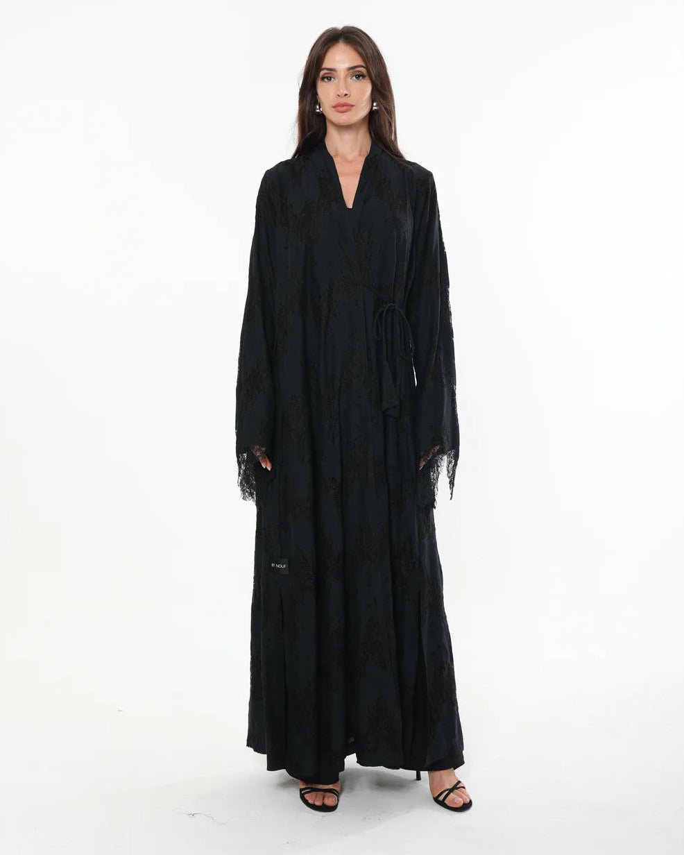 MIDNIGHT LACE ABAYA - BY NOUF - MIRA Y MANO