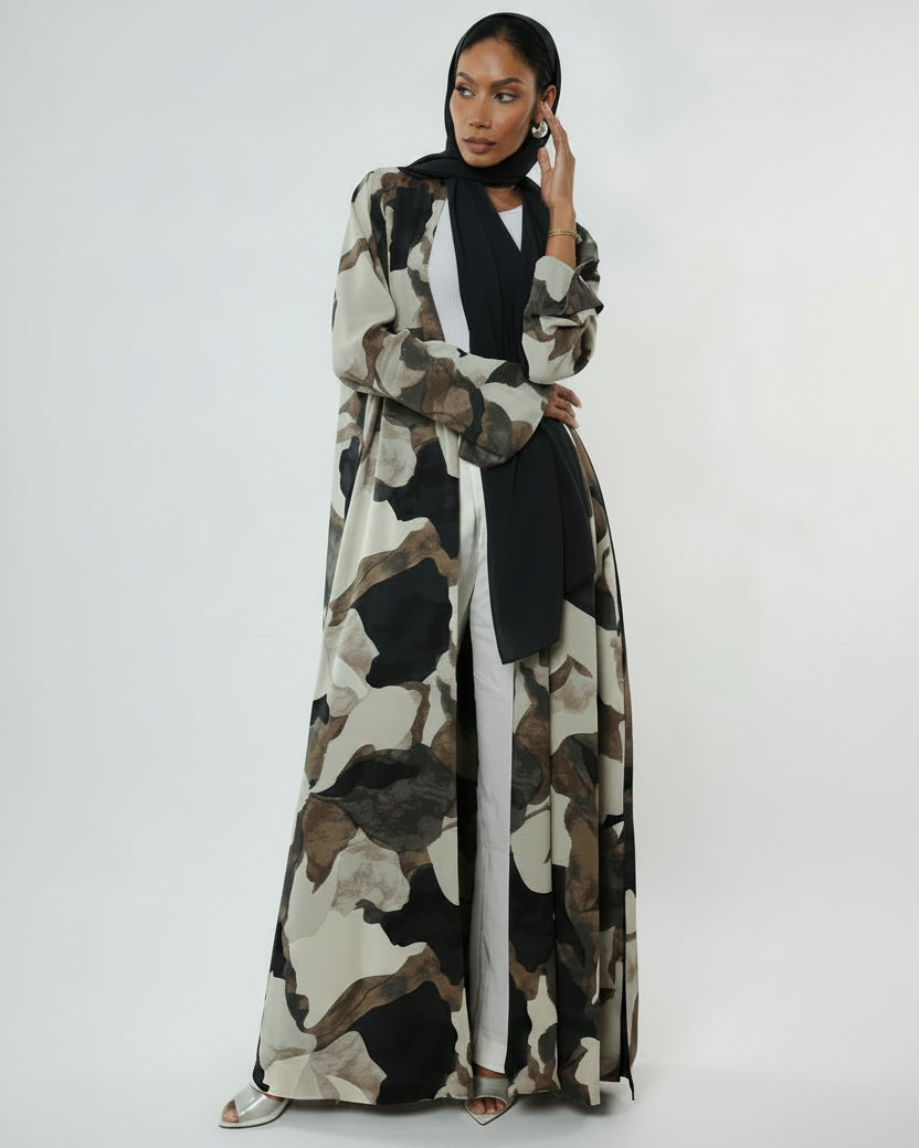 SANDSTONE ABAYA - BY NOUF - MIRA Y MANO