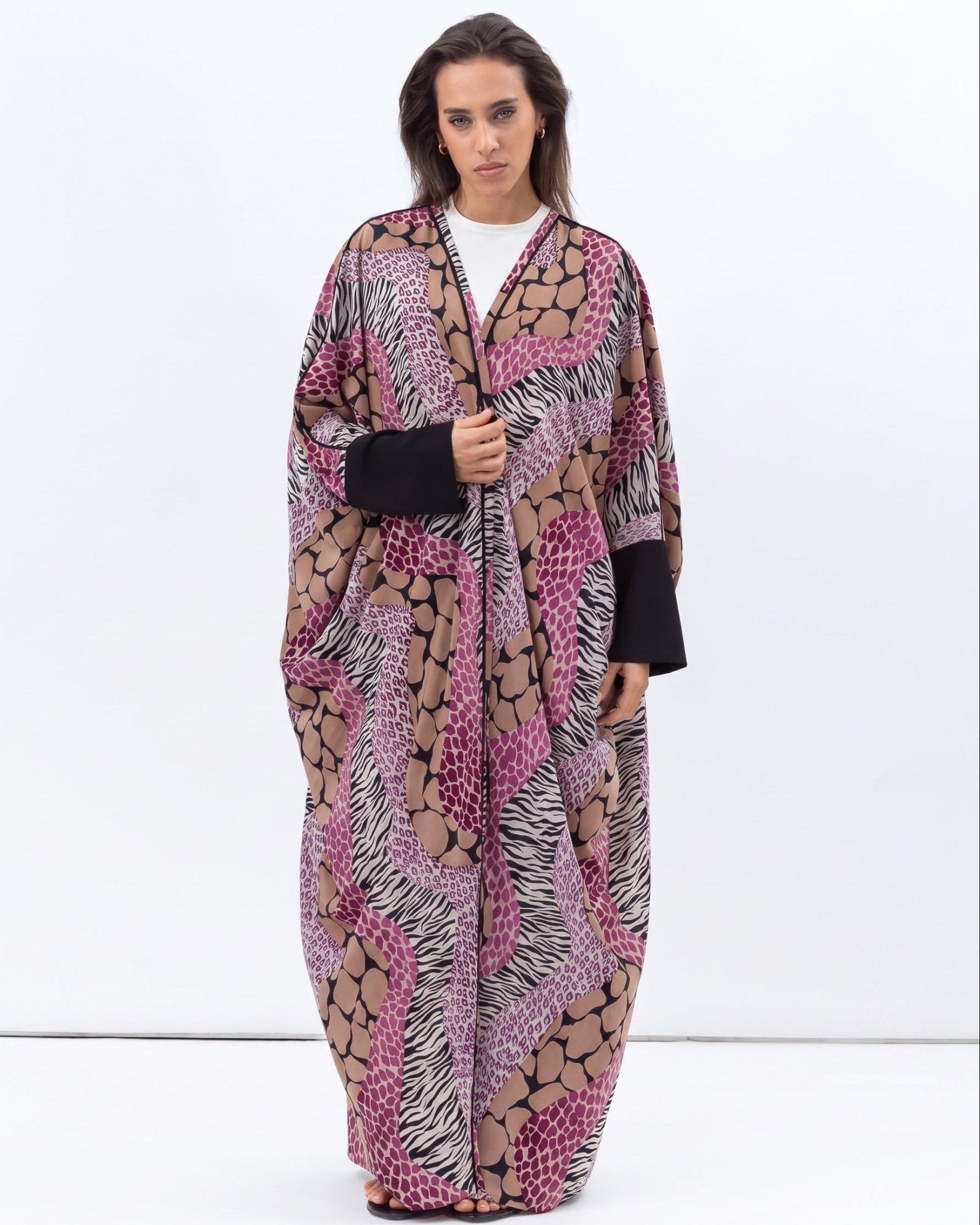 AB-BF-MP-BD – Printed Crepe Abaya - CHIKA - MIRA Y MANO