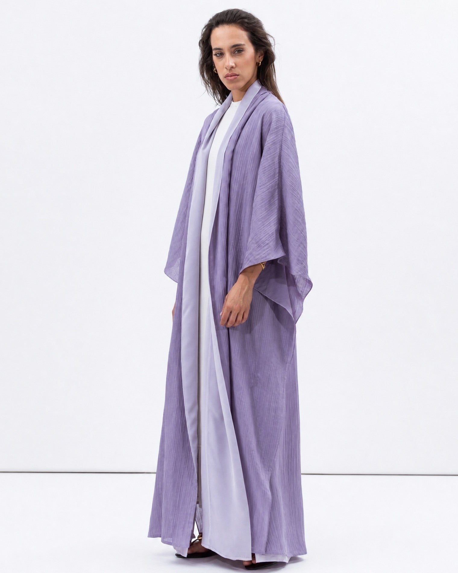 AB-FL-2LYR-LAV – Lavender Abaya - CHIKA - MIRA Y MANO