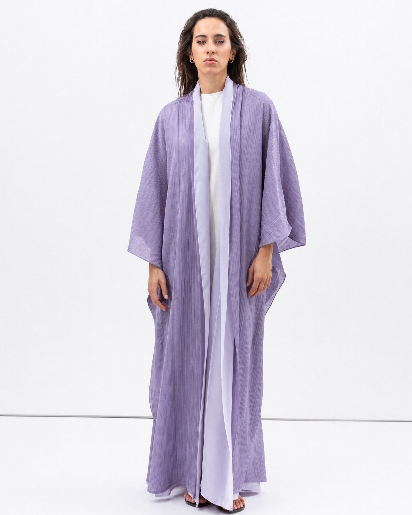 AB-FL-2LYR-LAV – Lavender Abaya - CHIKA - MIRA Y MANO