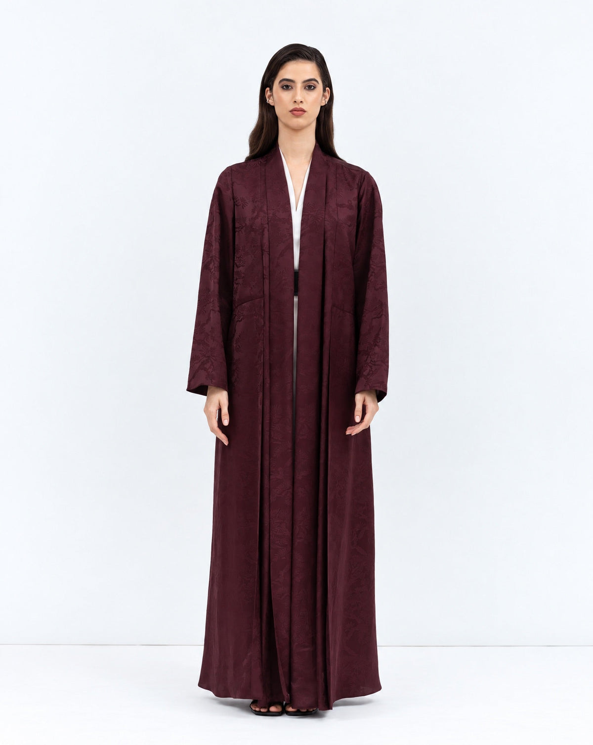 Layer Abaya in Burgundy Pattern - CHIKA - MIRA Y MANO