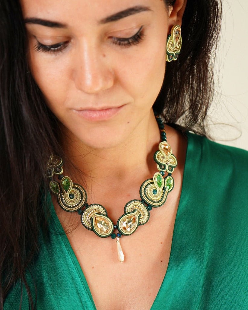 STAR 1GG – Green Cotton Mix Necklace - DESIREA - MIRA Y MANO