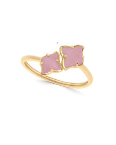 Double pink stone ring