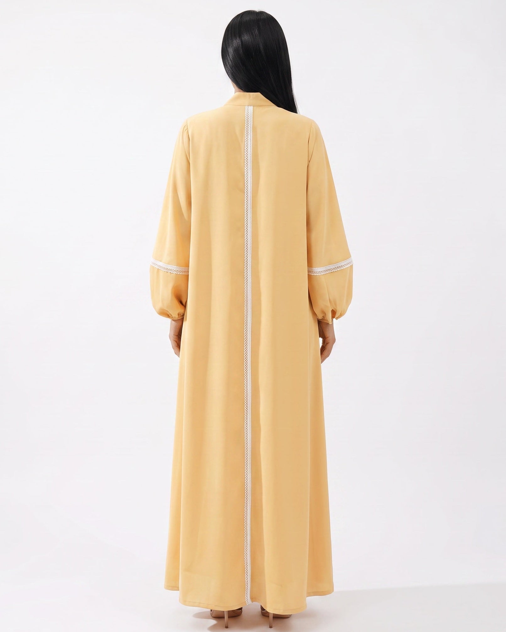 ABM26-1120-YL – Yellow Crepe Abaya - EFFA - MIRA Y MANO