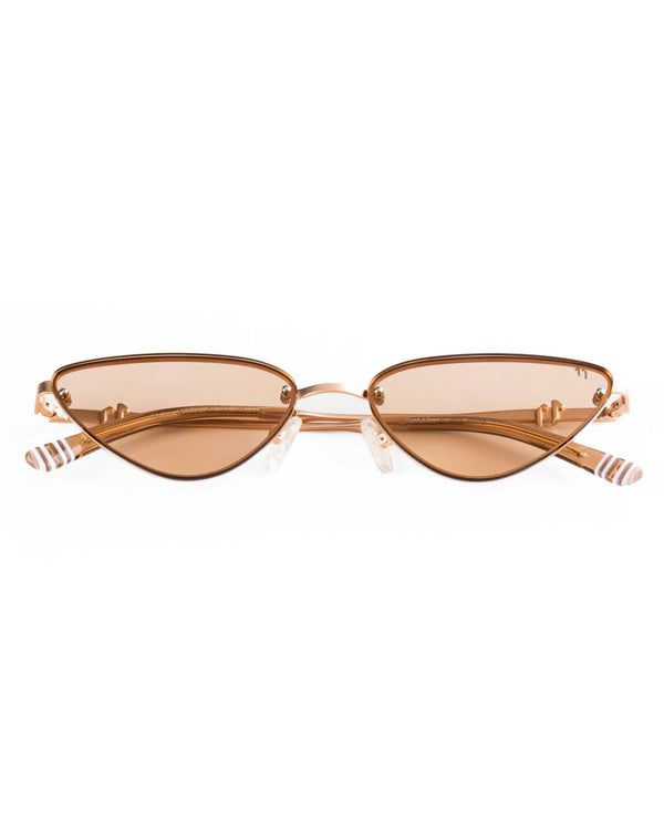 Hepburn Tan – Beige Metal Sunglasses