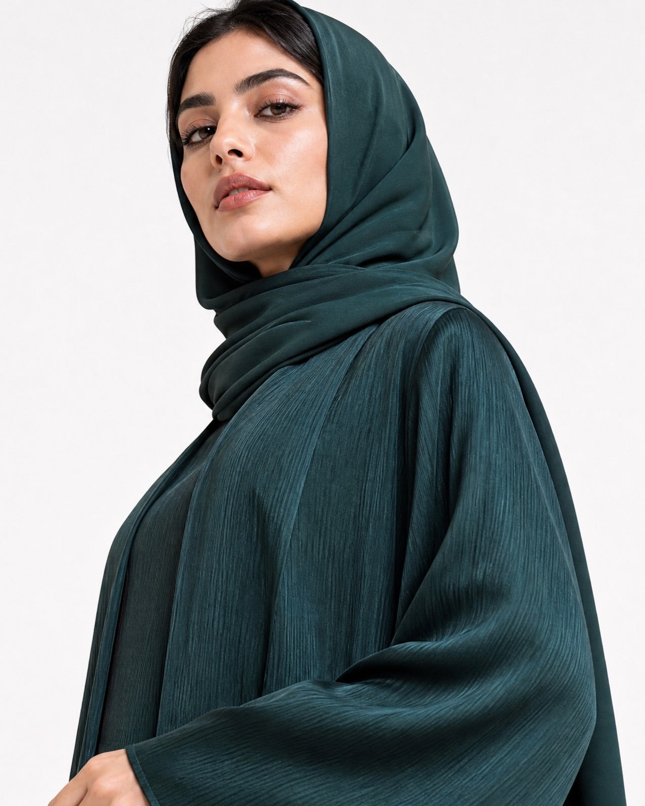 ABY 4469M-GR – Navy Washed Silk Abaya - EMAD RIZQ - MIRA Y MANO