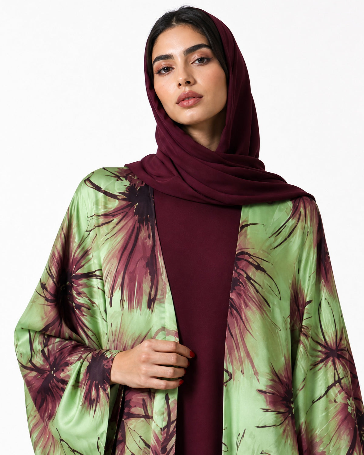 BA010GR – Green Georgette Abaya