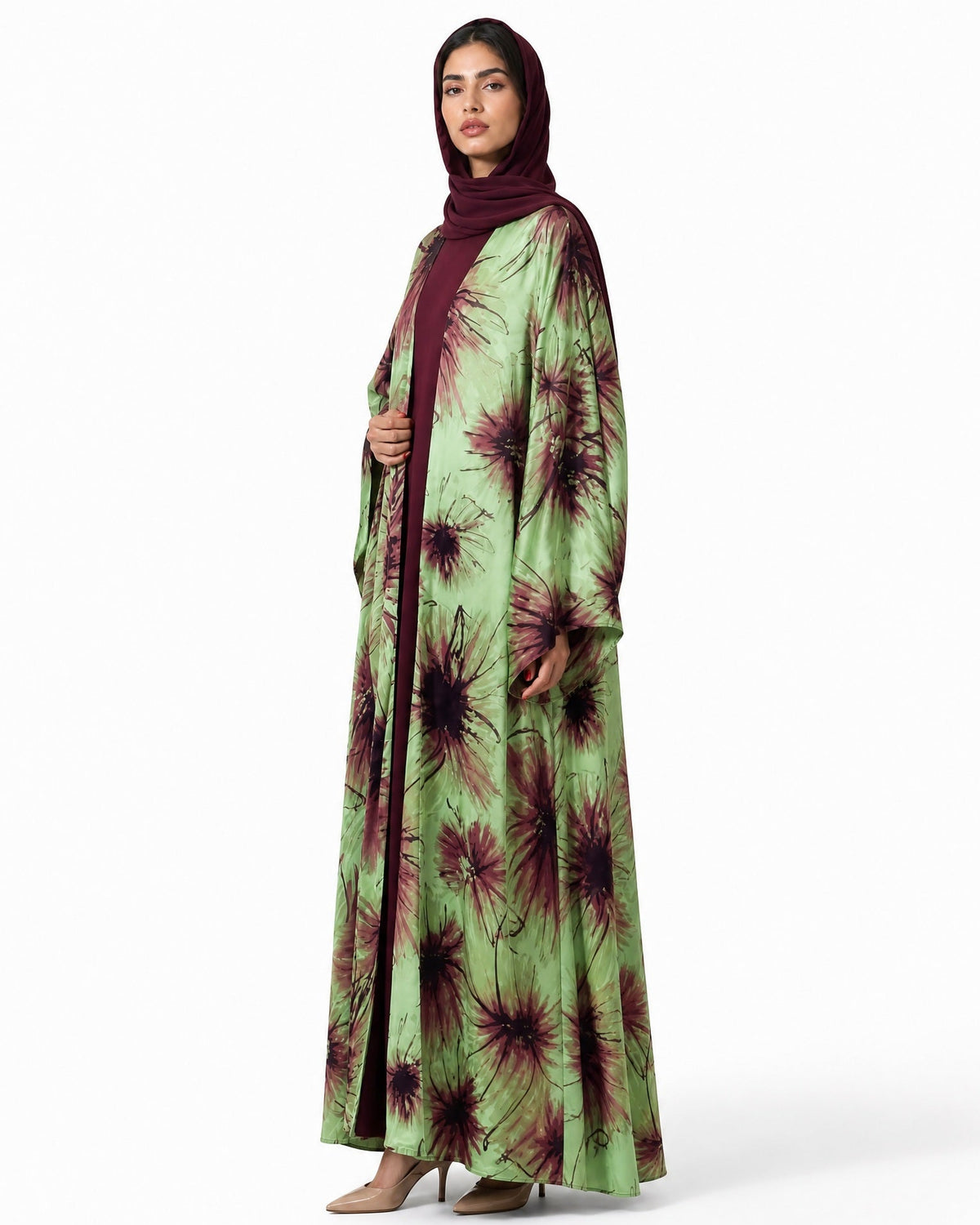 BA010GR – Green Georgette Abaya