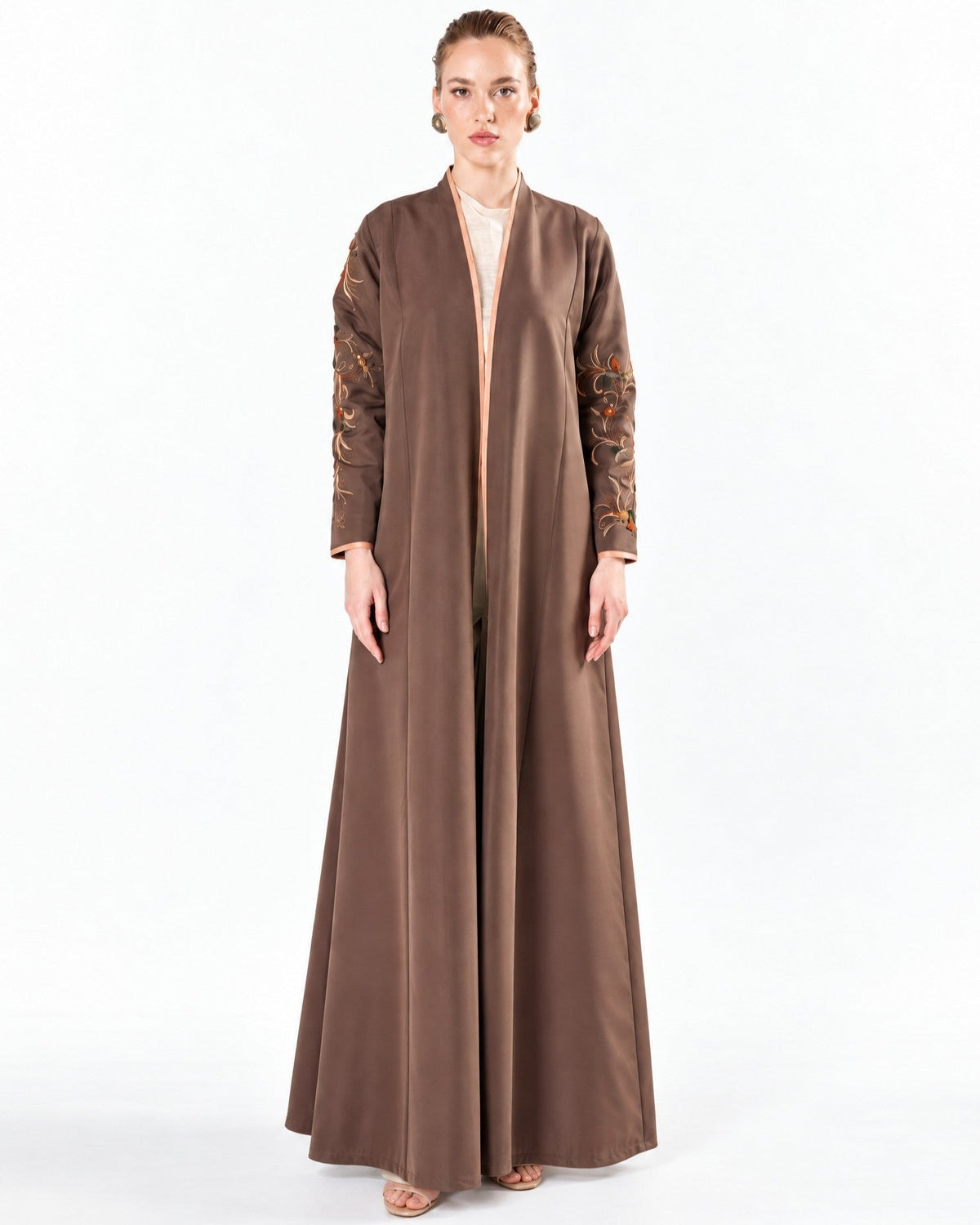 MS5-121 - Brown Taffeta Abaya - MIRA Y MANO