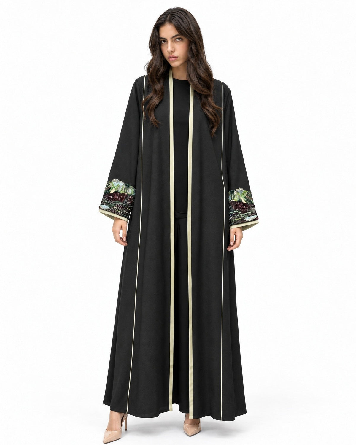 MS5-186 - Black Crepe Abaya - MIRA Y MANO