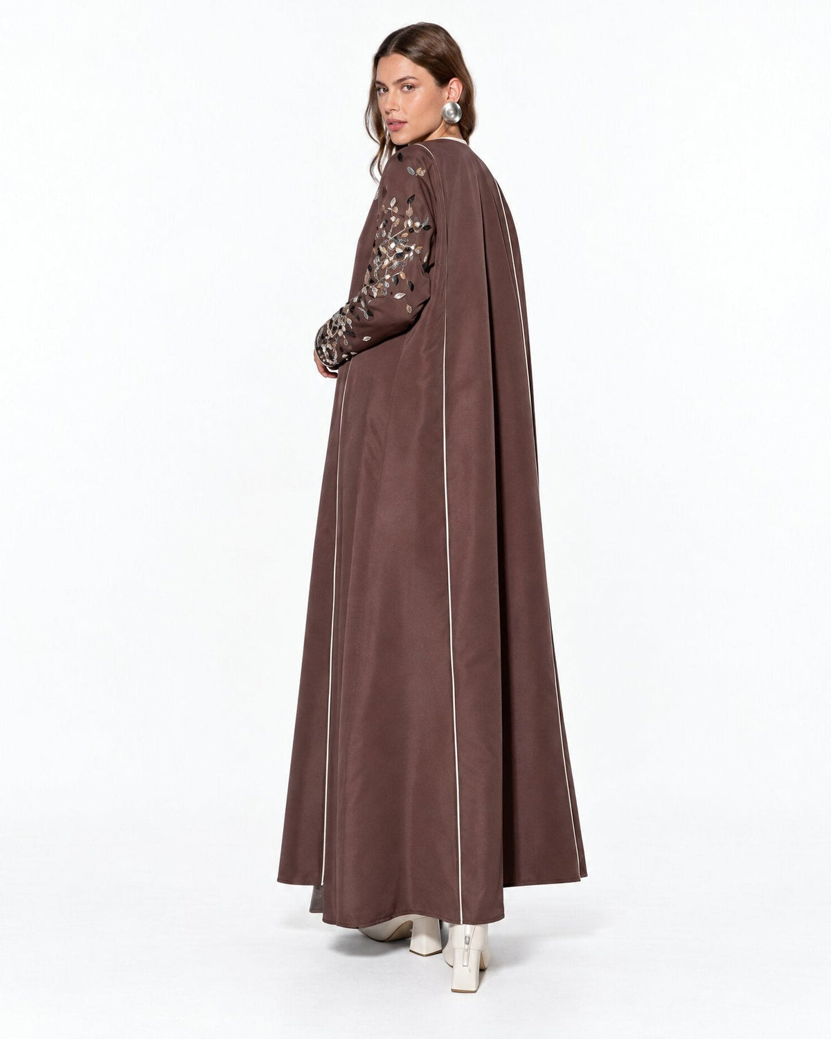 MS6-74 - Brown Crepe Abaya - MIRA Y MANO